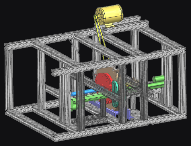 CAD render of the S.P.U.R. brake dynamometer test rig
